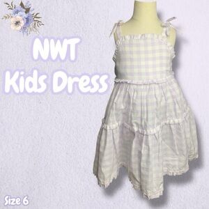 NWT Tahari Lavender Checkered Kids Dress